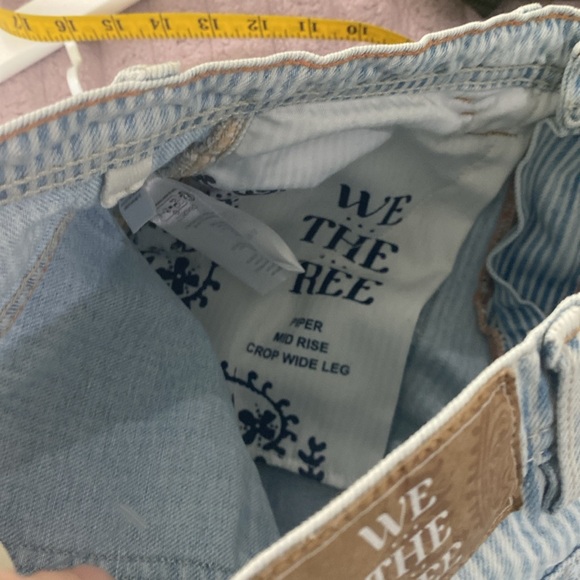 Free People we the free piper midrise cropped wide leg pants.Sz 26 jeans striped - Picture 8 of 14